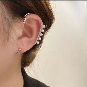 Pearl Ear Wrap Cuff w/ Rhinestones | No Piercing | New